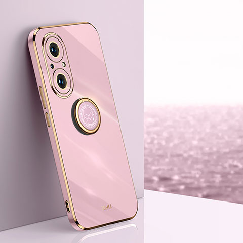 Funda Silicona Carcasa Ultrafina Goma con Magnetico Anillo de dedo Soporte XL1 para Huawei Nova 9 SE Purpura Claro