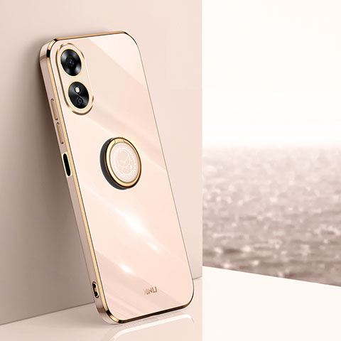 Funda Silicona Carcasa Ultrafina Goma con Magnetico Anillo de dedo Soporte XL1 para Oppo A17 Oro