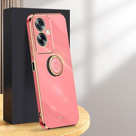 Funda Silicona Carcasa Ultrafina Goma con Magnetico Anillo de dedo Soporte XL1 para Oppo A2 5G Rosa Roja