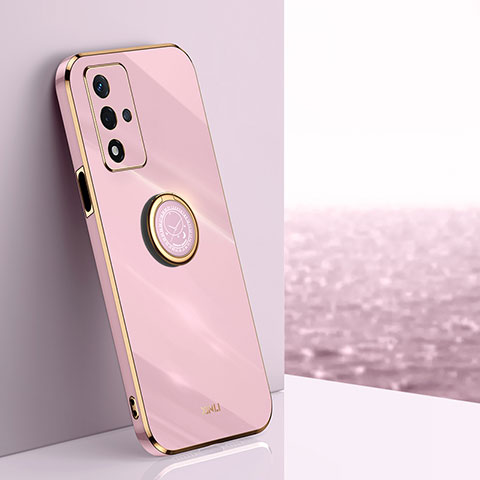 Funda Silicona Carcasa Ultrafina Goma con Magnetico Anillo de dedo Soporte XL1 para Oppo A93s 5G Rosa