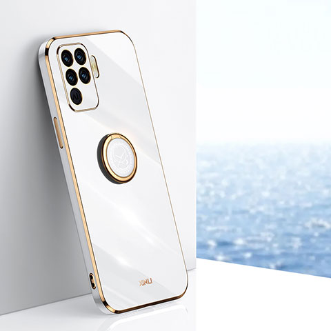 Funda Silicona Carcasa Ultrafina Goma con Magnetico Anillo de dedo Soporte XL1 para Oppo A94 4G Blanco