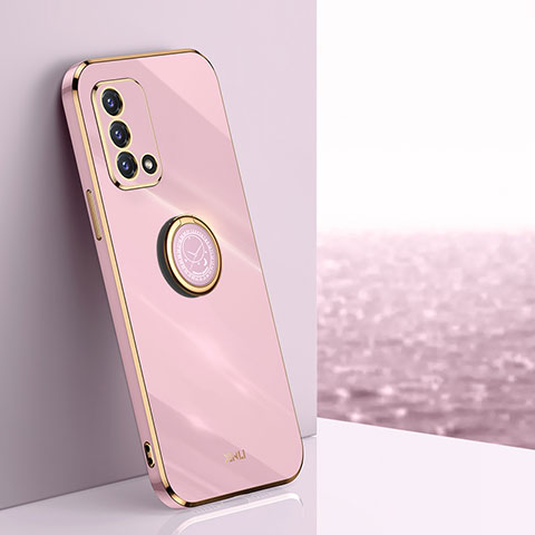 Funda Silicona Carcasa Ultrafina Goma con Magnetico Anillo de dedo Soporte XL1 para Oppo F19 Rosa