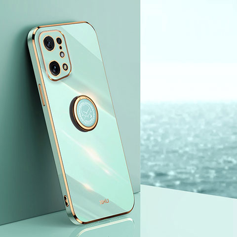 Funda Silicona Carcasa Ultrafina Goma con Magnetico Anillo de dedo Soporte XL1 para Oppo Find X5 5G Verde