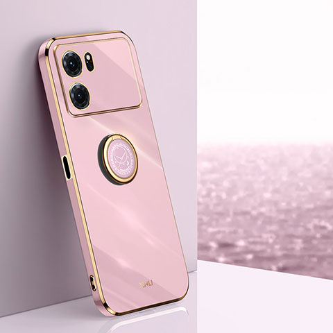 Funda Silicona Carcasa Ultrafina Goma con Magnetico Anillo de dedo Soporte XL1 para Oppo K10 5G Rosa