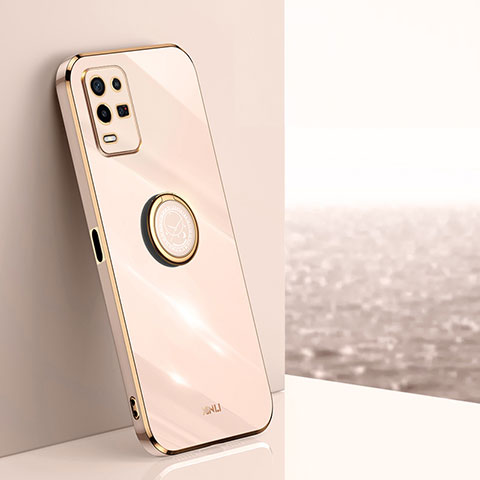 Funda Silicona Carcasa Ultrafina Goma con Magnetico Anillo de dedo Soporte XL1 para Oppo K9X 5G Oro