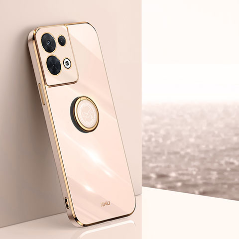 Funda Silicona Carcasa Ultrafina Goma con Magnetico Anillo de dedo Soporte XL1 para Oppo Reno8 Pro 5G Oro