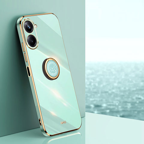 Funda Silicona Carcasa Ultrafina Goma con Magnetico Anillo de dedo Soporte XL1 para Realme 10 Pro 5G Verde