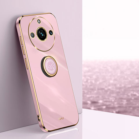 Funda Silicona Carcasa Ultrafina Goma con Magnetico Anillo de dedo Soporte XL1 para Realme 11 Pro 5G Purpura Claro