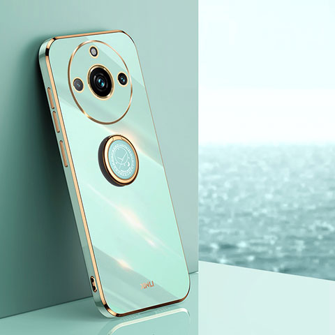 Funda Silicona Carcasa Ultrafina Goma con Magnetico Anillo de dedo Soporte XL1 para Realme 11 Pro+ Plus 5G Verde