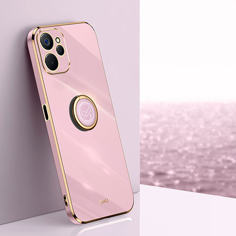 Funda Silicona Carcasa Ultrafina Goma con Magnetico Anillo de dedo Soporte XL1 para Realme 9i 5G Purpura Claro