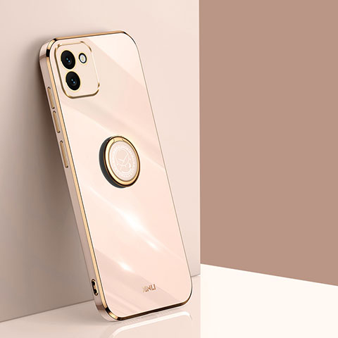 Funda Silicona Carcasa Ultrafina Goma con Magnetico Anillo de dedo Soporte XL1 para Samsung Galaxy A03 Oro