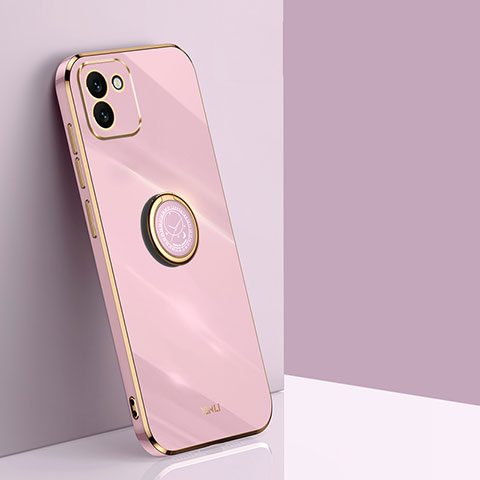 Funda Silicona Carcasa Ultrafina Goma con Magnetico Anillo de dedo Soporte XL1 para Samsung Galaxy A03 Rosa