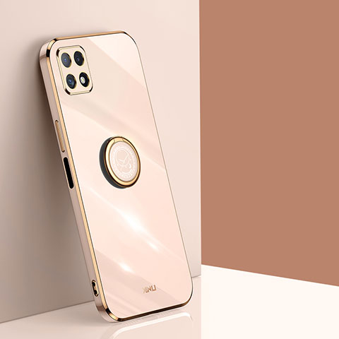 Funda Silicona Carcasa Ultrafina Goma con Magnetico Anillo de dedo Soporte XL1 para Samsung Galaxy A22 5G Oro