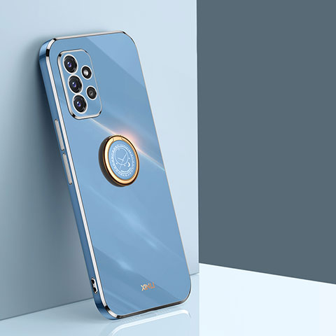 Funda Silicona Carcasa Ultrafina Goma con Magnetico Anillo de dedo Soporte XL1 para Samsung Galaxy A72 4G Azul
