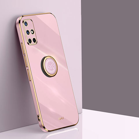 Funda Silicona Carcasa Ultrafina Goma con Magnetico Anillo de dedo Soporte XL1 para Samsung Galaxy M40S Rosa