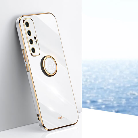 Funda Silicona Carcasa Ultrafina Goma con Magnetico Anillo de dedo Soporte XL1 para Xiaomi Mi 10S 5G Blanco