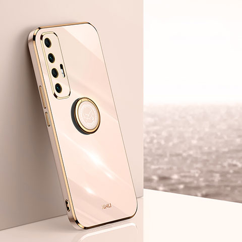 Funda Silicona Carcasa Ultrafina Goma con Magnetico Anillo de dedo Soporte XL1 para Xiaomi Mi 10S 5G Oro