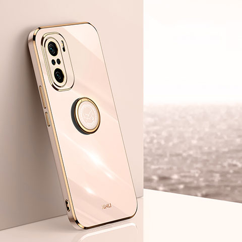 Funda Silicona Carcasa Ultrafina Goma con Magnetico Anillo de dedo Soporte XL1 para Xiaomi Mi 11X 5G Oro