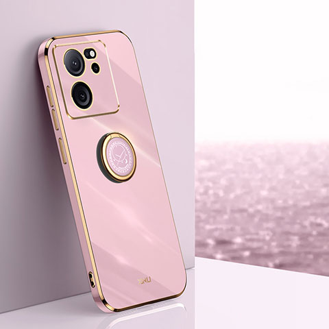 Funda Silicona Carcasa Ultrafina Goma con Magnetico Anillo de dedo Soporte XL1 para Xiaomi Mi 13T 5G Purpura Claro