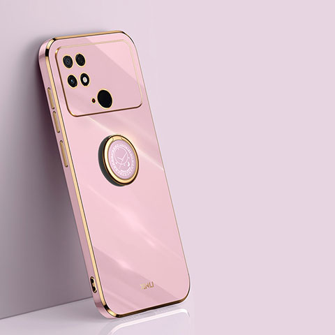 Funda Silicona Carcasa Ultrafina Goma con Magnetico Anillo de dedo Soporte XL1 para Xiaomi Poco C40 Rosa