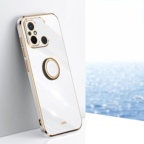 Funda Silicona Carcasa Ultrafina Goma con Magnetico Anillo de dedo Soporte XL1 para Xiaomi Poco C55 Blanco