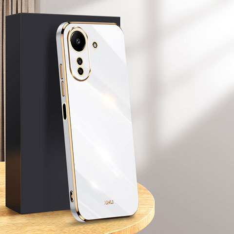 Funda Silicona Carcasa Ultrafina Goma con Magnetico Anillo de dedo Soporte XL1 para Xiaomi Poco C65 Blanco