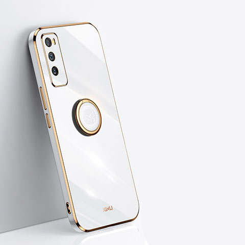 Funda Silicona Carcasa Ultrafina Goma con Magnetico Anillo de dedo Soporte XL1 para Xiaomi Poco M3 Blanco