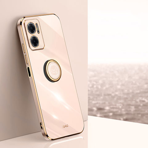 Funda Silicona Carcasa Ultrafina Goma con Magnetico Anillo de dedo Soporte XL1 para Xiaomi Redmi 11 Prime 5G Oro