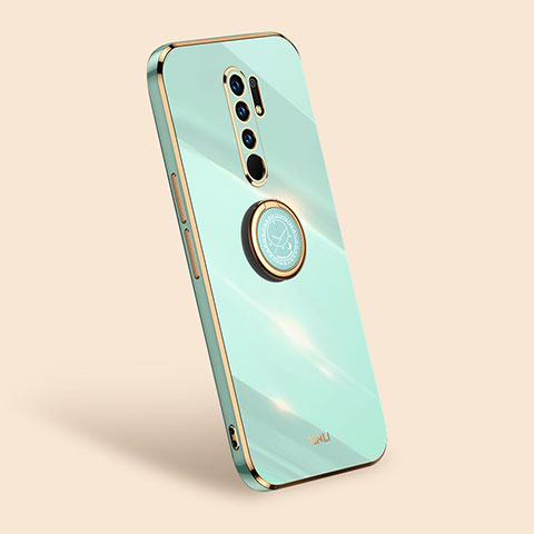 Funda Silicona Carcasa Ultrafina Goma con Magnetico Anillo de dedo Soporte XL1 para Xiaomi Redmi 9 Prime India Verde