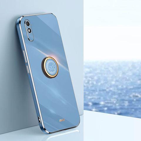 Funda Silicona Carcasa Ultrafina Goma con Magnetico Anillo de dedo Soporte XL1 para Xiaomi Redmi 9i Azul