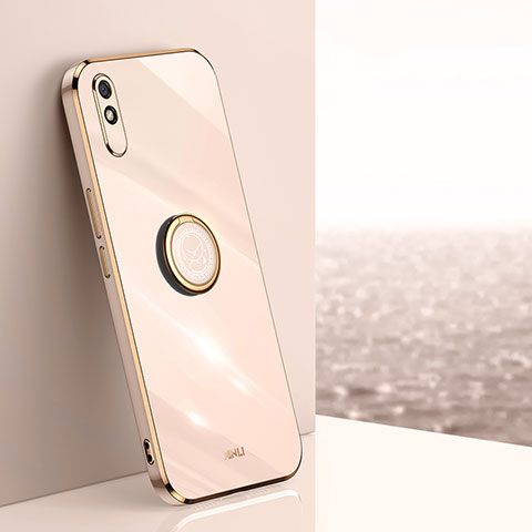 Funda Silicona Carcasa Ultrafina Goma con Magnetico Anillo de dedo Soporte XL1 para Xiaomi Redmi 9i Oro