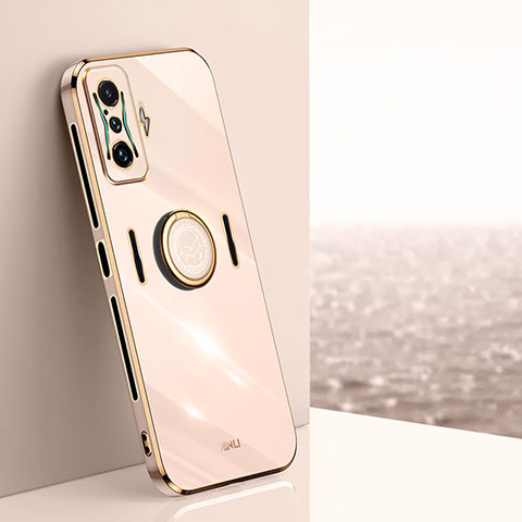 Funda Silicona Carcasa Ultrafina Goma con Magnetico Anillo de dedo Soporte XL1 para Xiaomi Redmi K50 Gaming 5G Oro