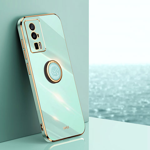 Funda Silicona Carcasa Ultrafina Goma con Magnetico Anillo de dedo Soporte XL1 para Xiaomi Redmi K60 5G Verde