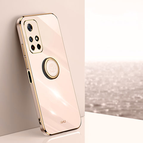 Funda Silicona Carcasa Ultrafina Goma con Magnetico Anillo de dedo Soporte XL1 para Xiaomi Redmi Note 11T 5G Oro