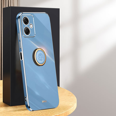 Funda Silicona Carcasa Ultrafina Goma con Magnetico Anillo de dedo Soporte XL1 para Xiaomi Redmi Note 12R Pro 5G Azul