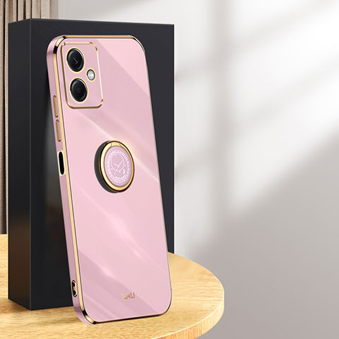 Funda Silicona Carcasa Ultrafina Goma con Magnetico Anillo de dedo Soporte XL1 para Xiaomi Redmi Note 12R Pro 5G Purpura Claro