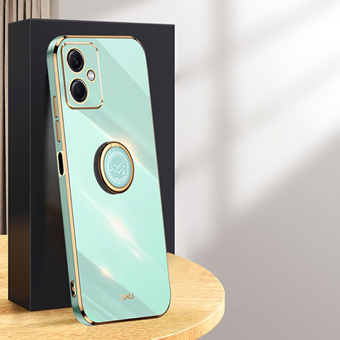 Funda Silicona Carcasa Ultrafina Goma con Magnetico Anillo de dedo Soporte XL1 para Xiaomi Redmi Note 12R Pro 5G Verde