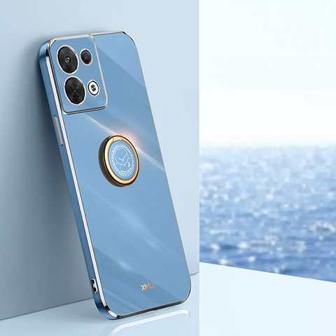 Funda Silicona Carcasa Ultrafina Goma con Magnetico Anillo de dedo Soporte XL1 para Xiaomi Redmi Note 13 5G Azul