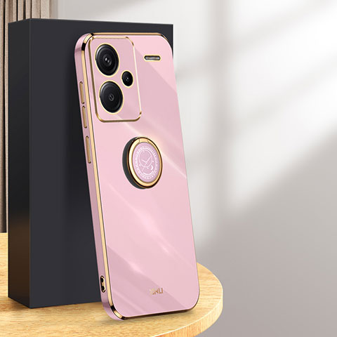 Funda Silicona Carcasa Ultrafina Goma con Magnetico Anillo de dedo Soporte XL1 para Xiaomi Redmi Note 13 Pro+ Plus 5G Purpura Claro