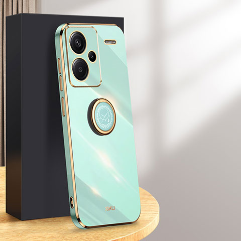 Funda Silicona Carcasa Ultrafina Goma con Magnetico Anillo de dedo Soporte XL1 para Xiaomi Redmi Note 13 Pro+ Plus 5G Verde