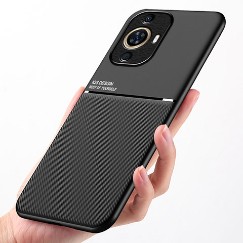 Funda Silicona Carcasa Ultrafina Goma con Magnetico D01 para Huawei Nova 11 Negro