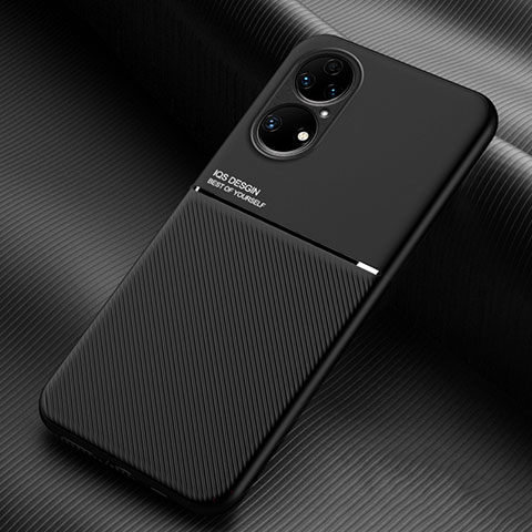 Funda Silicona Carcasa Ultrafina Goma con Magnetico para Huawei P50 Negro