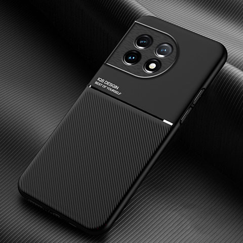 Funda Silicona Carcasa Ultrafina Goma con Magnetico para OnePlus 11R 5G Negro