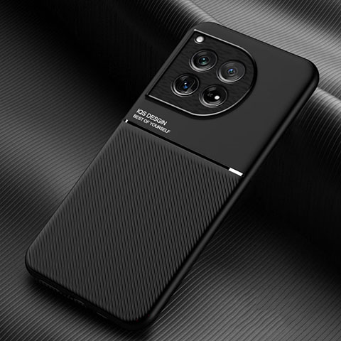 Funda Silicona Carcasa Ultrafina Goma con Magnetico para OnePlus 12R 5G Negro