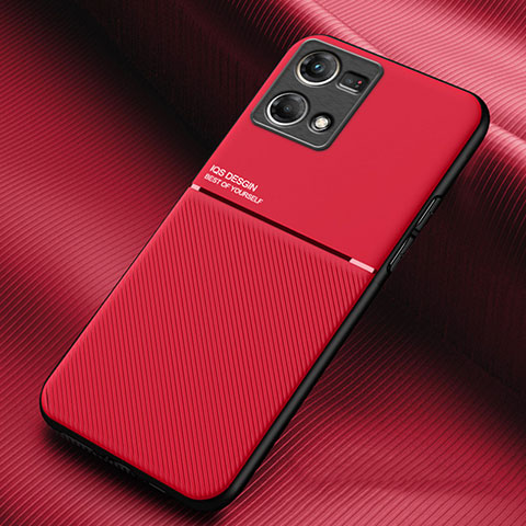 Funda Silicona Carcasa Ultrafina Goma con Magnetico para Oppo F21s Pro 4G Rojo