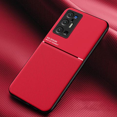 Funda Silicona Carcasa Ultrafina Goma con Magnetico para Vivo X70 Pro+ Plus 5G Rojo