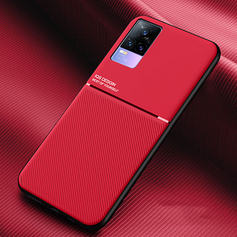 Funda Silicona Carcasa Ultrafina Goma con Magnetico para Vivo Y73 (2021) Rojo