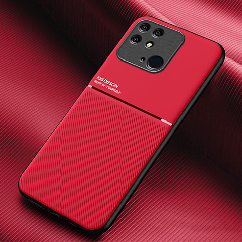 Funda Silicona Carcasa Ultrafina Goma con Magnetico para Xiaomi Redmi 10 Power Rojo