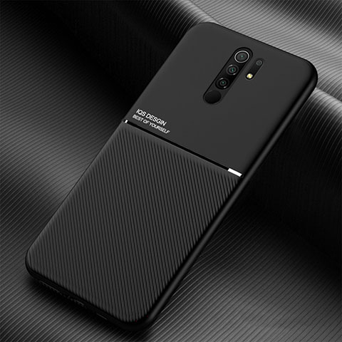 Funda Silicona Carcasa Ultrafina Goma con Magnetico para Xiaomi Redmi 9 Prime India Negro