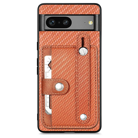 Funda Silicona Carcasa Ultrafina Goma con Magnetico S01D para Google Pixel 7a 5G Marron